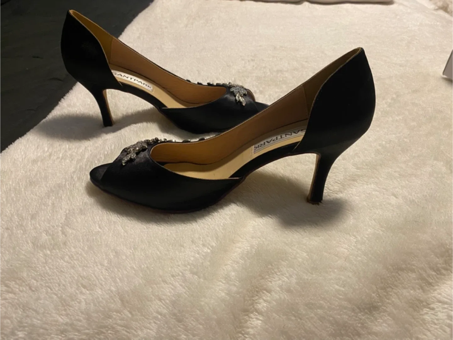 Elegantpark HP1542 Rhinestone Peep Toe Heels image indicator(2)