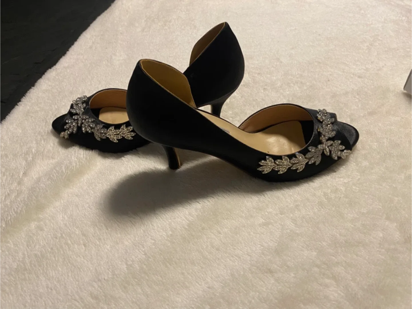 Elegantpark HP1542 Rhinestone Peep Toe Heels image indicator(6)