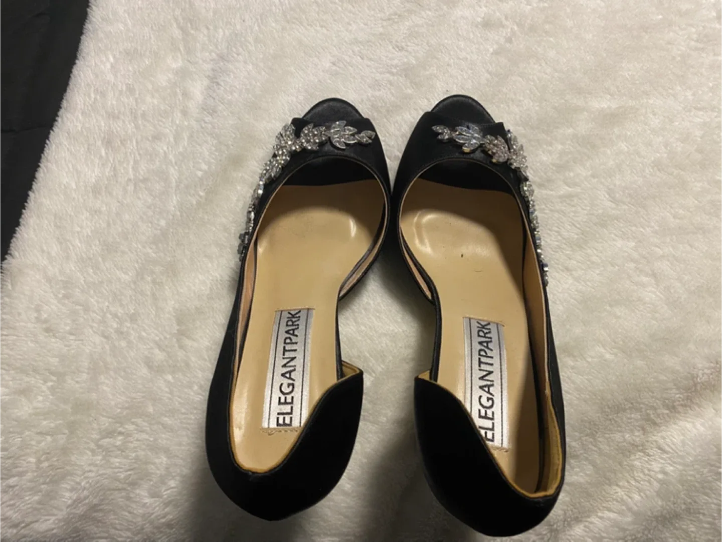 Elegantpark HP1542 Rhinestone Peep Toe Heels image indicator(3)