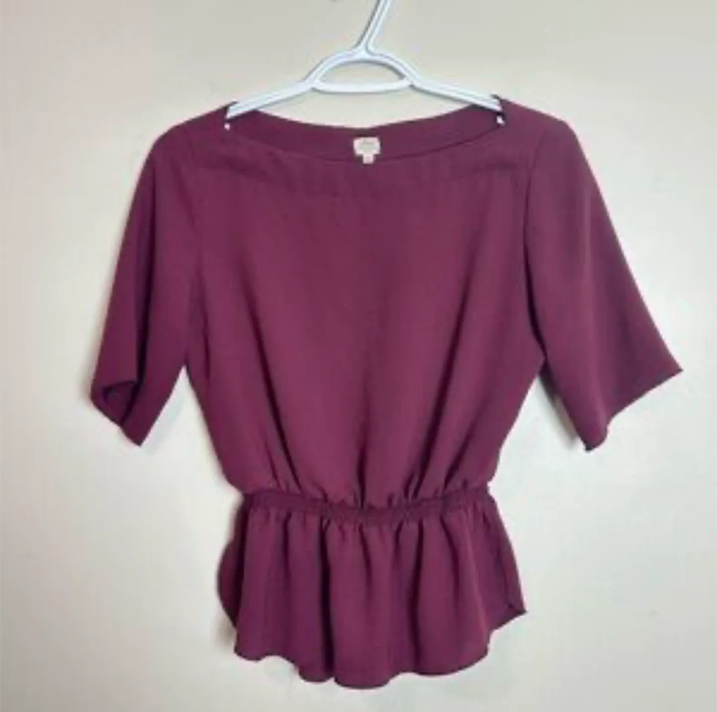 🥕Wilfred Burgundy Blouse peplum style - XSmall thumbnail