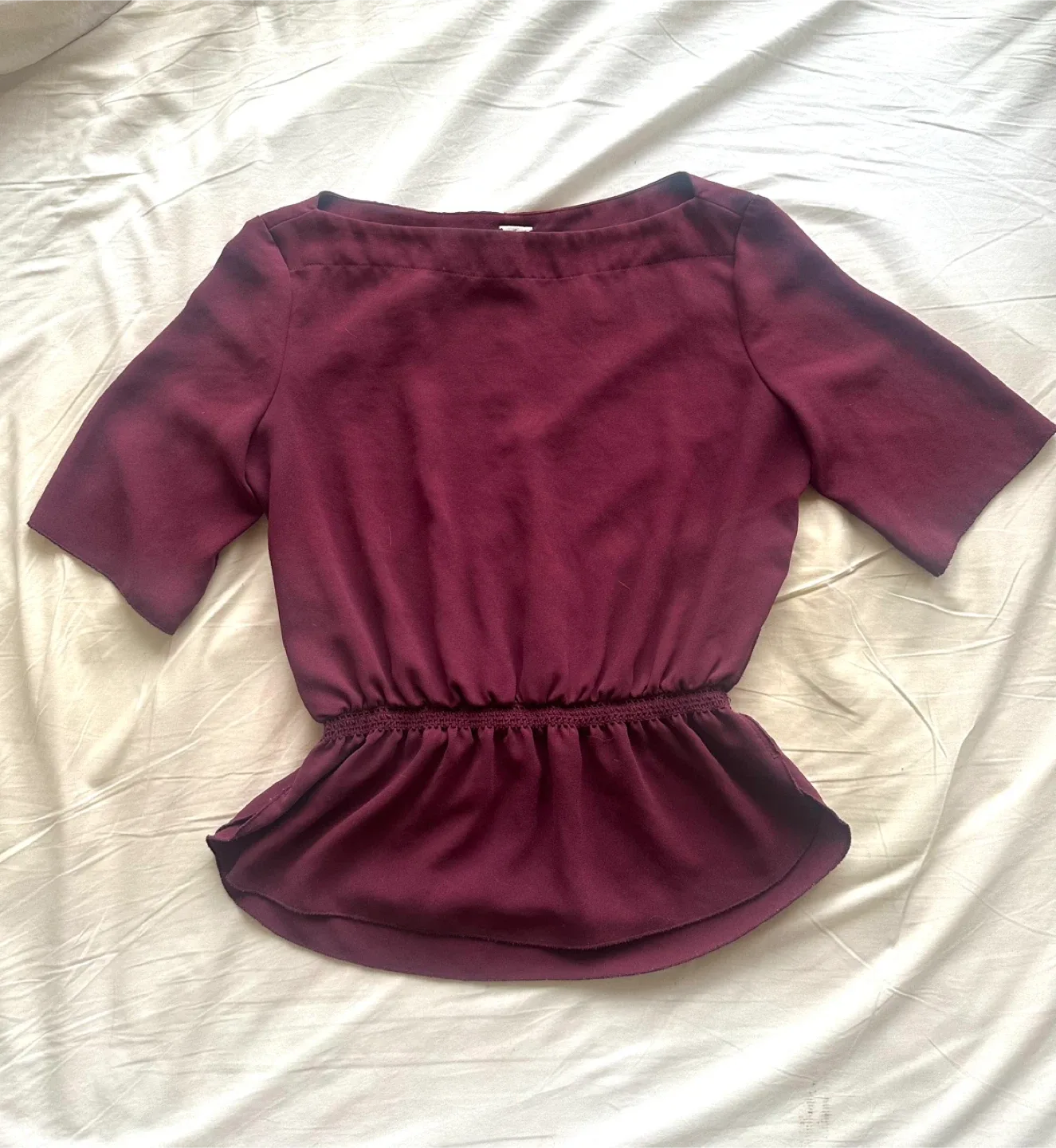 🥕Wilfred Burgundy Blouse peplum style - XSmall image indicator(2)