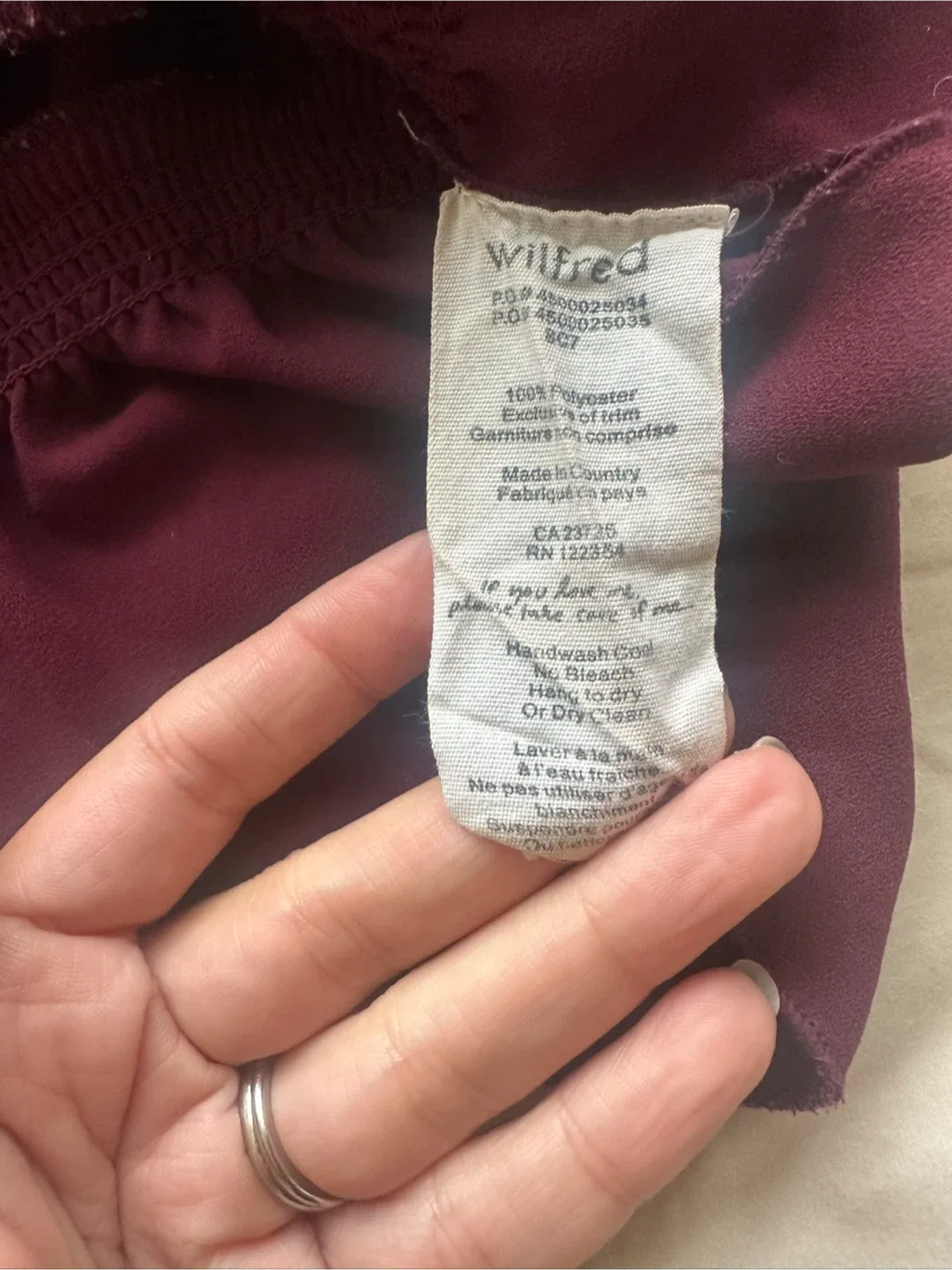 🥕Wilfred Burgundy Blouse peplum style - XSmall image indicator(5)