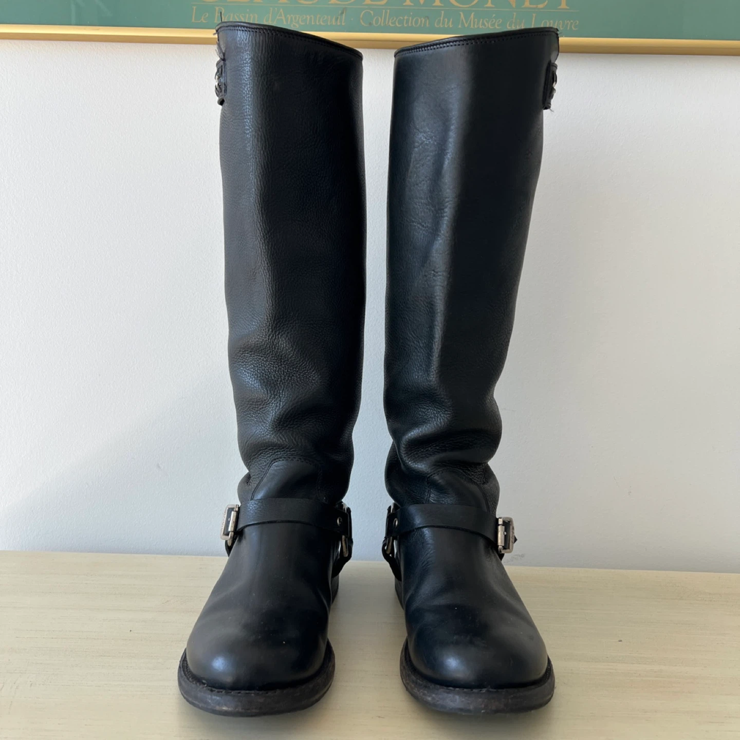 Frye Jenna Chain Tall knee High black leather boots - photo 2