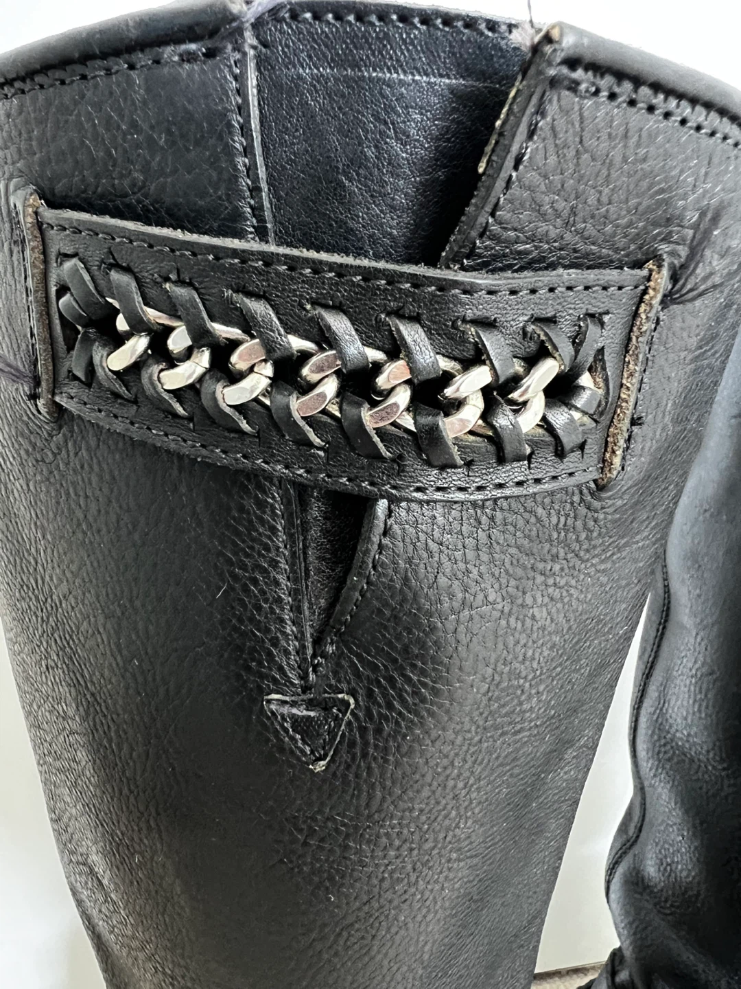 Frye Jenna Chain Tall knee High black leather boots - photo 5