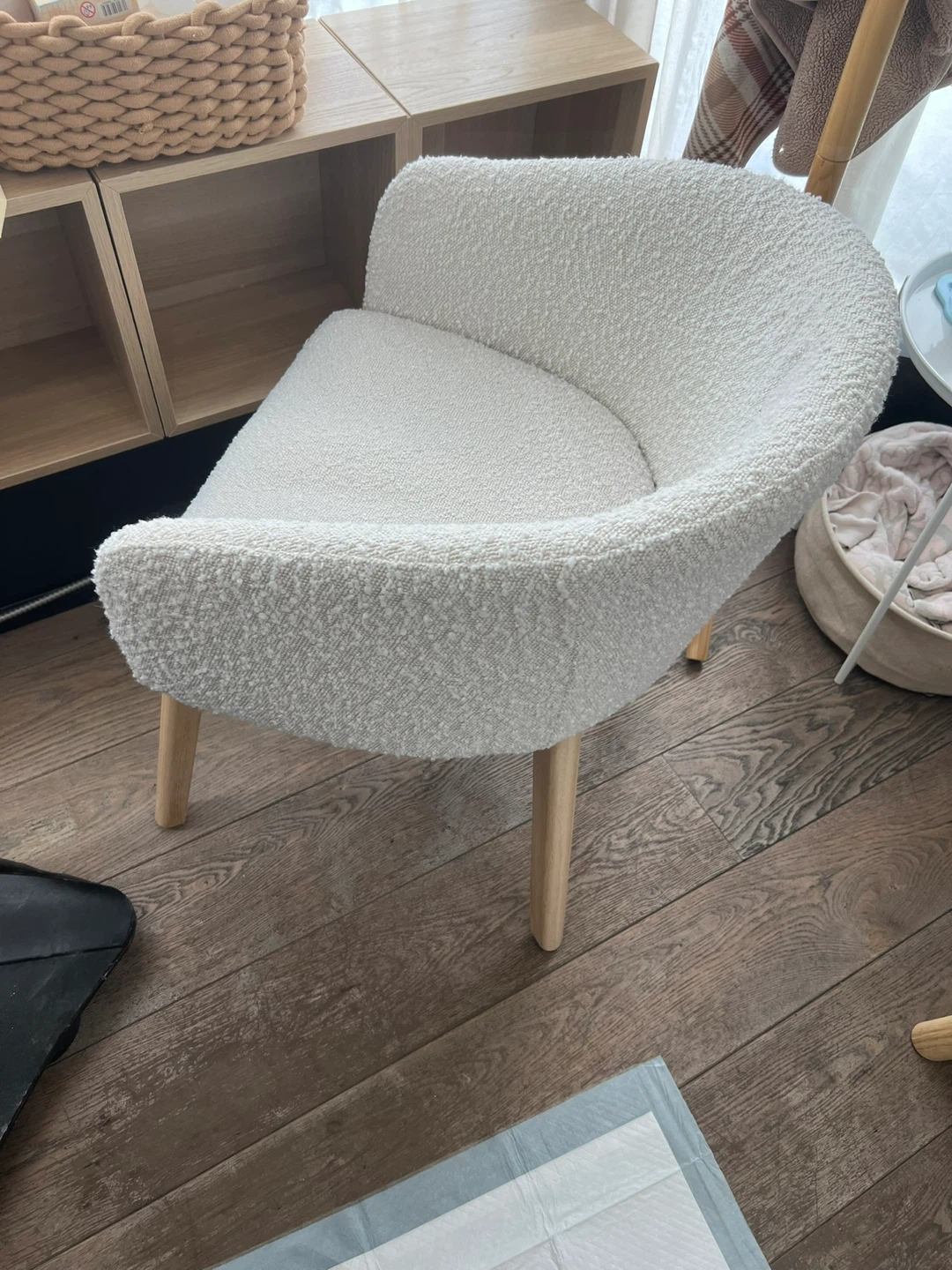 Boucle Accent Chair - White - photo 2