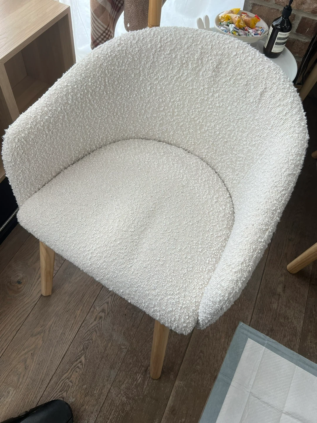 Boucle Accent Chair - White