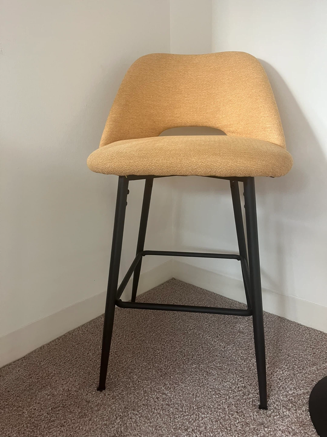 Set of 2 Counter Height Stools - Mustard Yellow