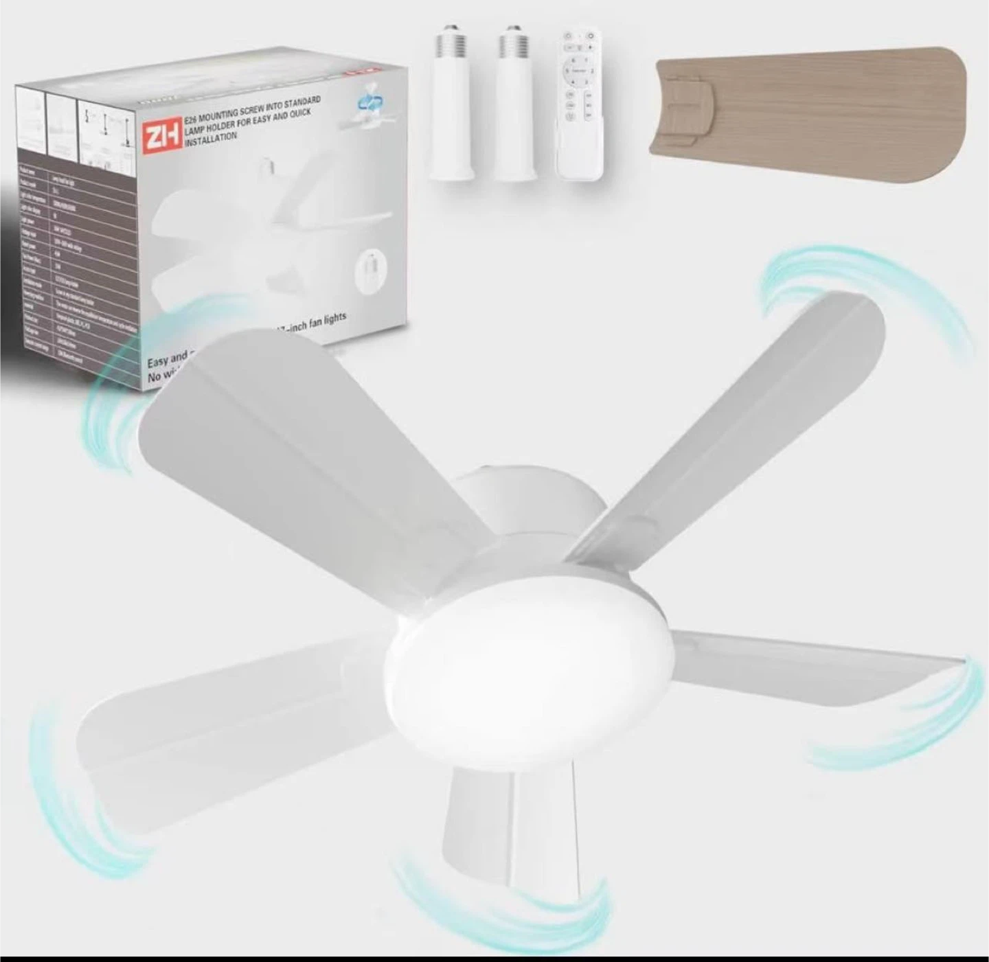 ZH Reversible DC Brushless Motor Ceiling Fan - White