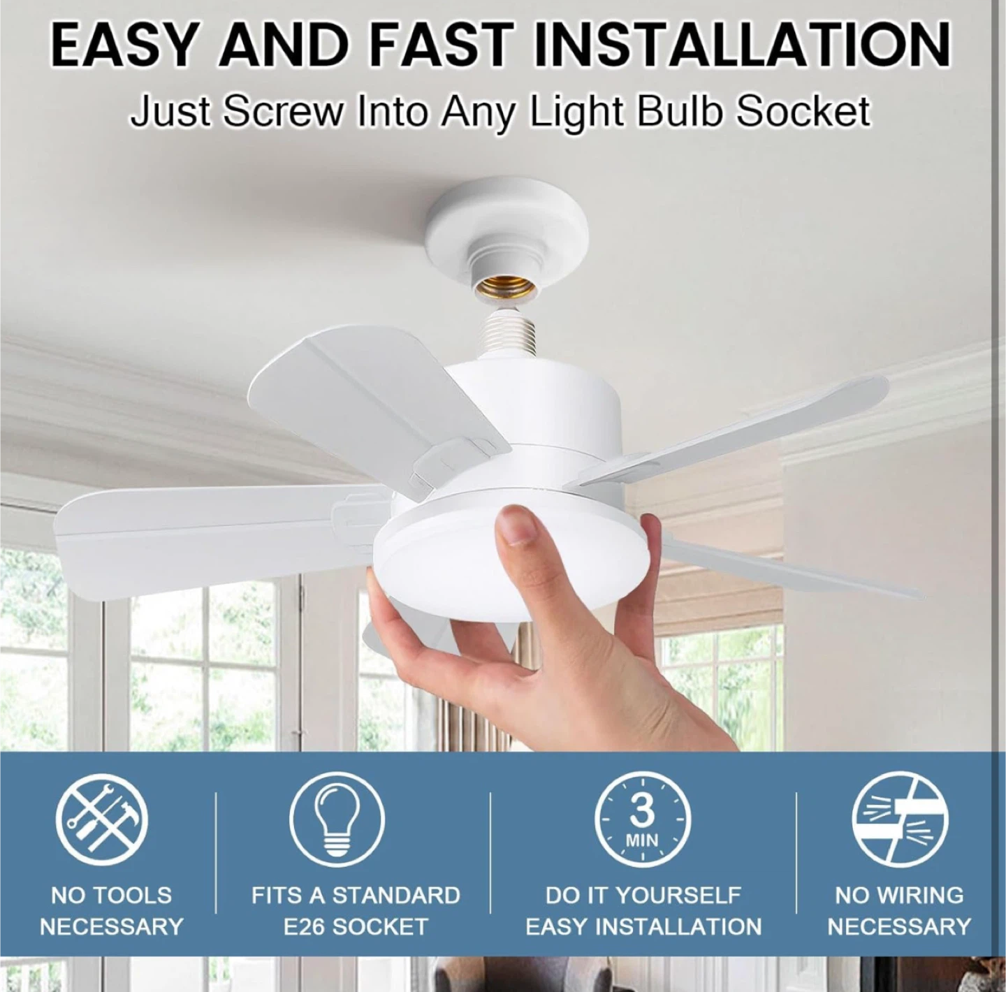ZH Reversible DC Brushless Motor Ceiling Fan - White - photo 2