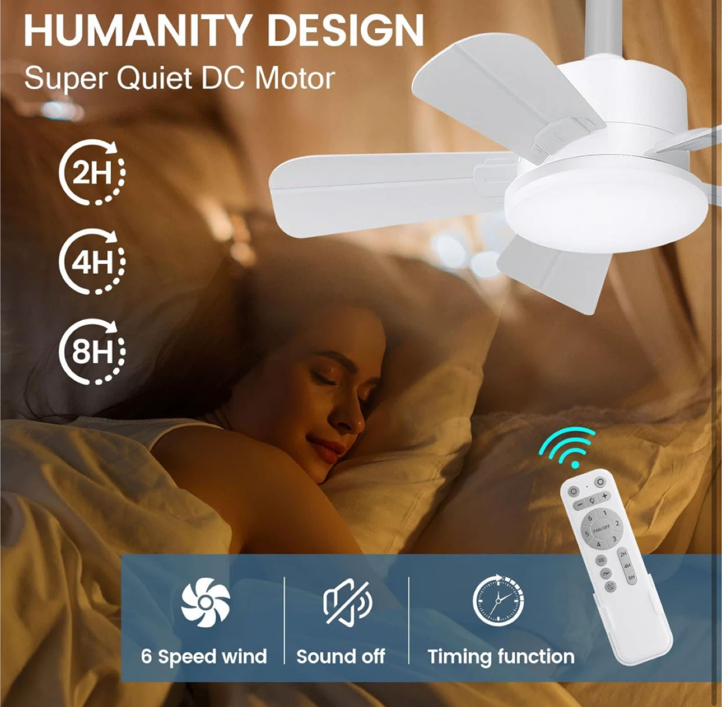 ZH Reversible DC Brushless Motor Ceiling Fan - White - photo 5