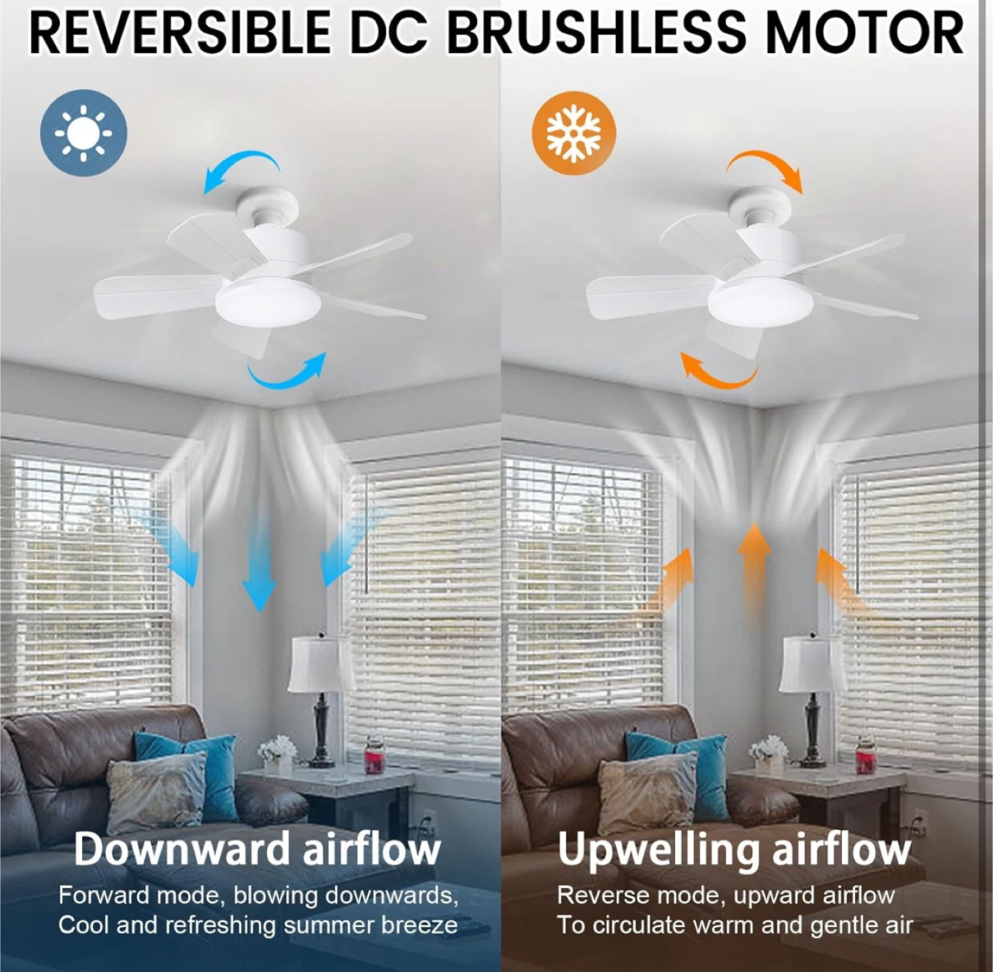 ZH Reversible DC Brushless Motor Ceiling Fan - White - photo 3