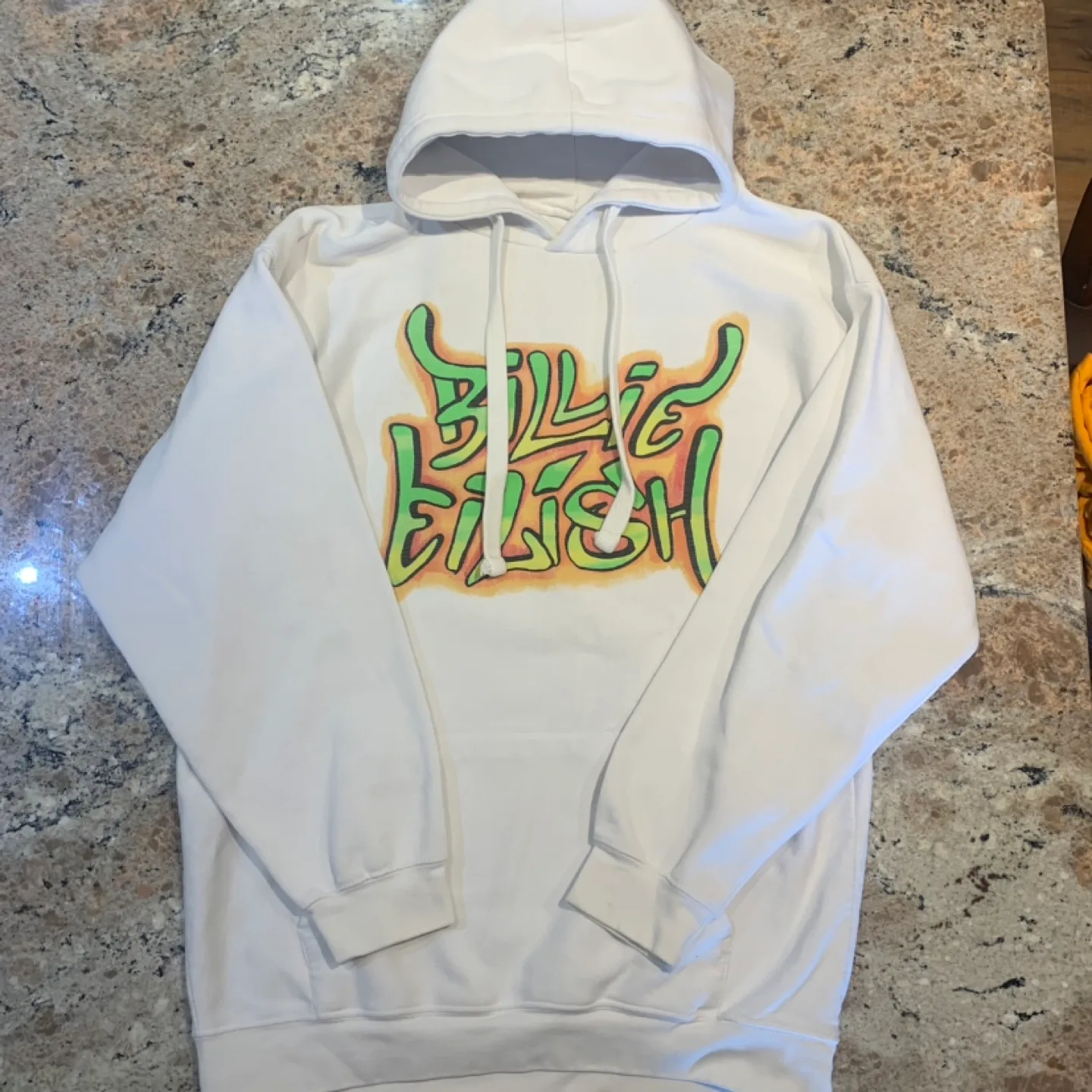 Billie Eilish White Graffiti Hoodie thumbnail