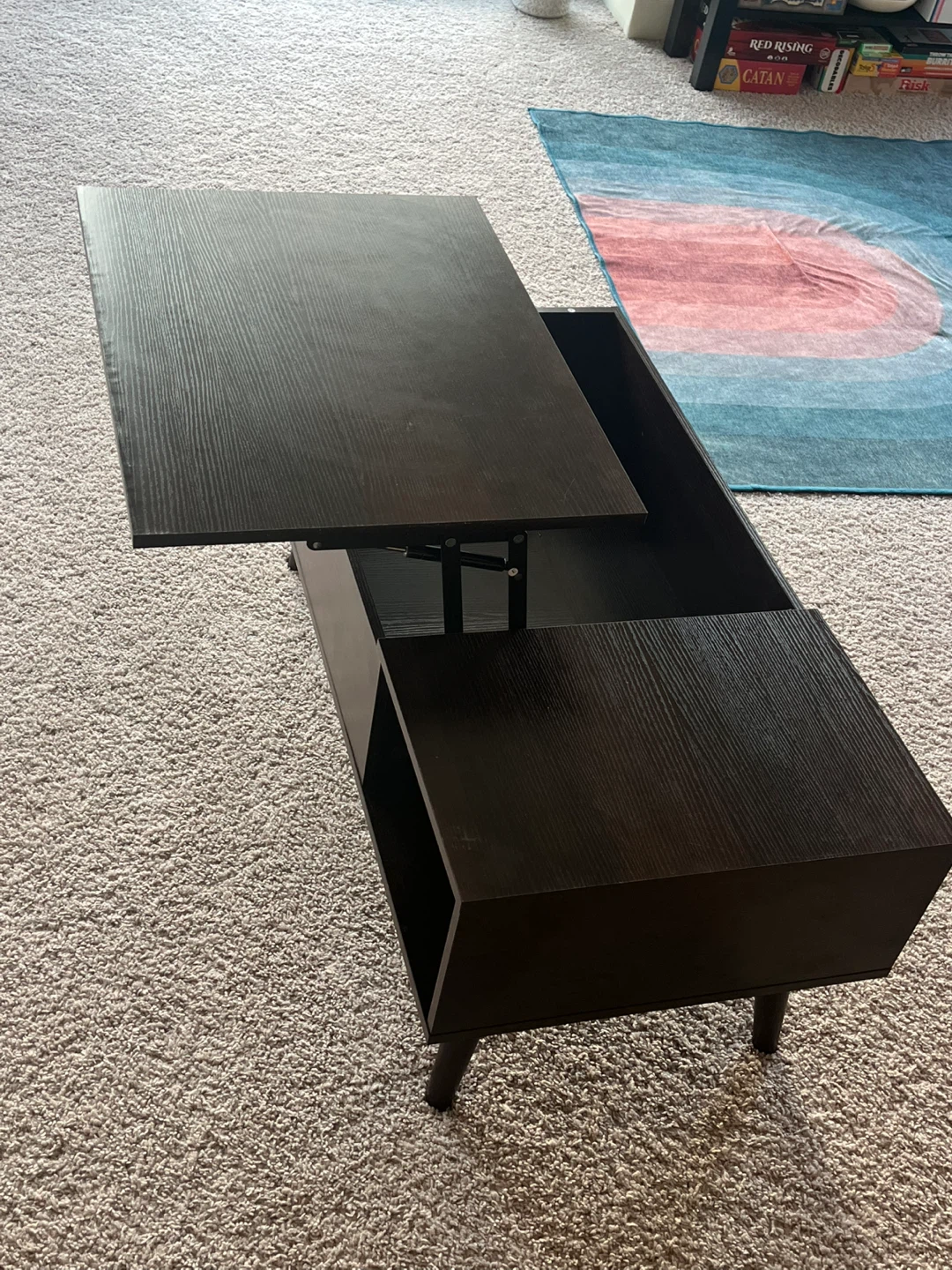 Dark Brown Lift Top Coffee Table - photo 2