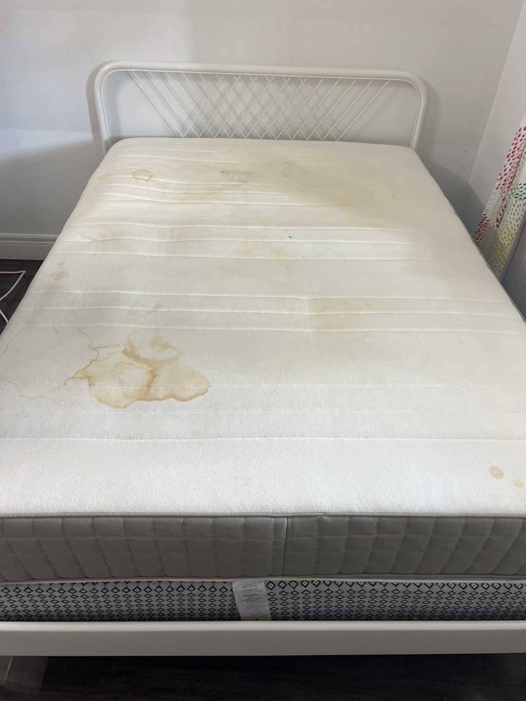 Metal double size bed frame with free mattress - photo 4