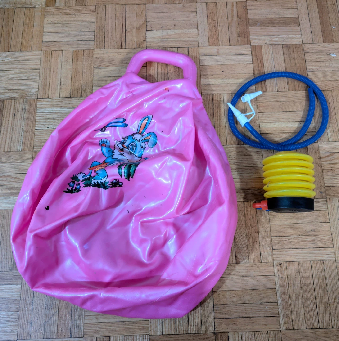 Pink  Hopper Ball with Foot Pump
