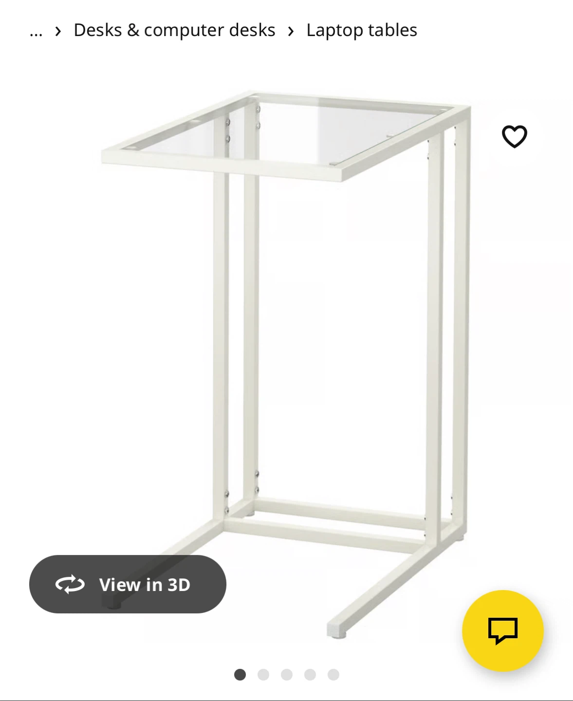 IKEA Laptop Table White, 55x35x65 cm - photo 3