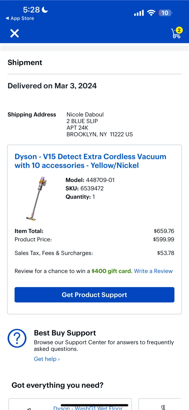 Dyson V15 Detect Extra Cordless Vacuum - Yellow/Nickel - photo 2