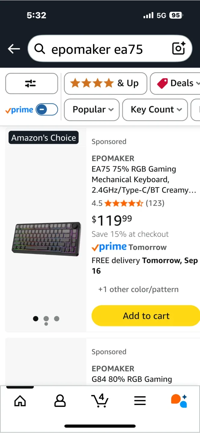 EPOMAKER EA75 75% RGB Gaming Keyboard thumbnail