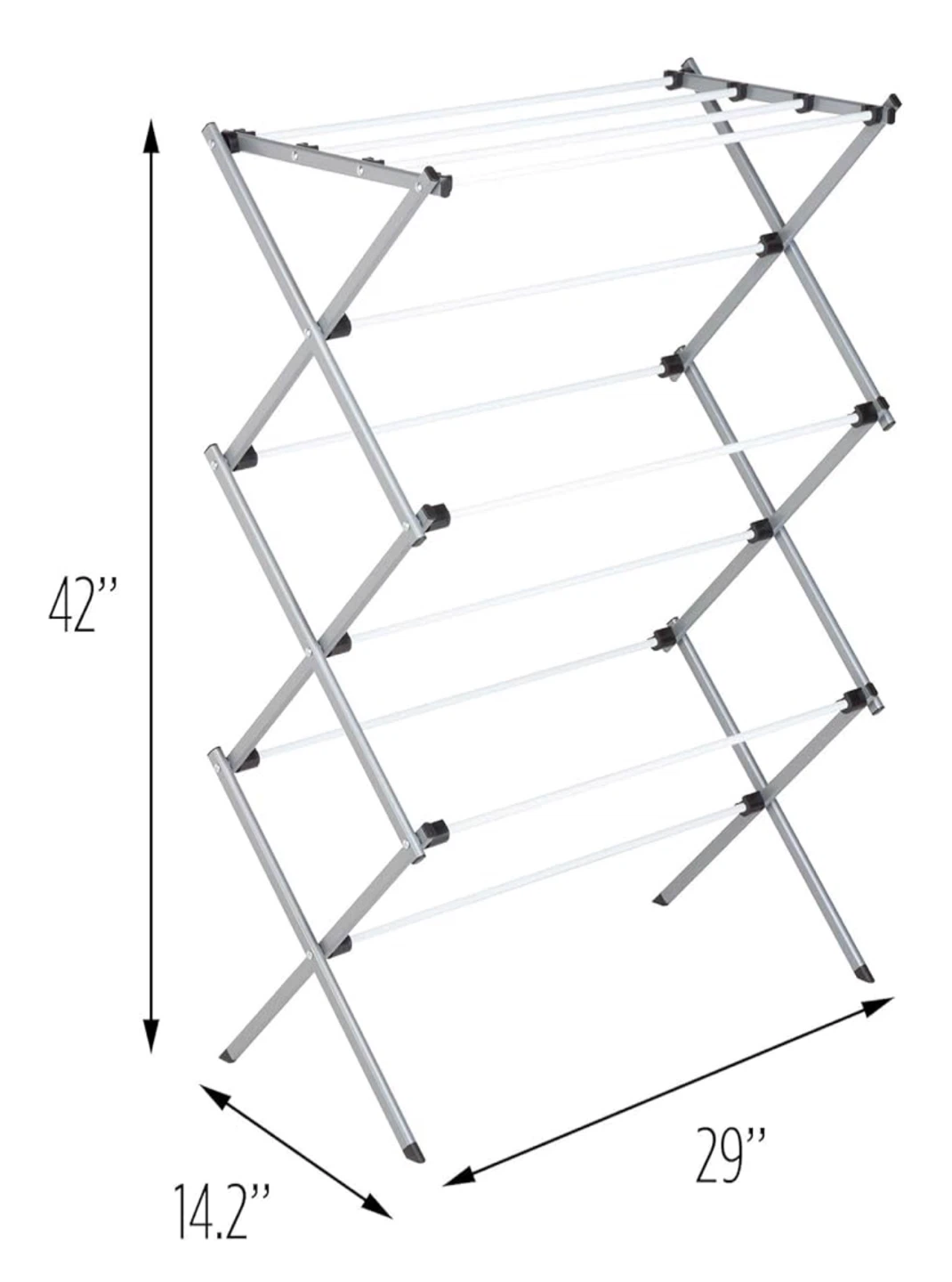 Foldable Clothes Drying Rack - Silver - photo 3