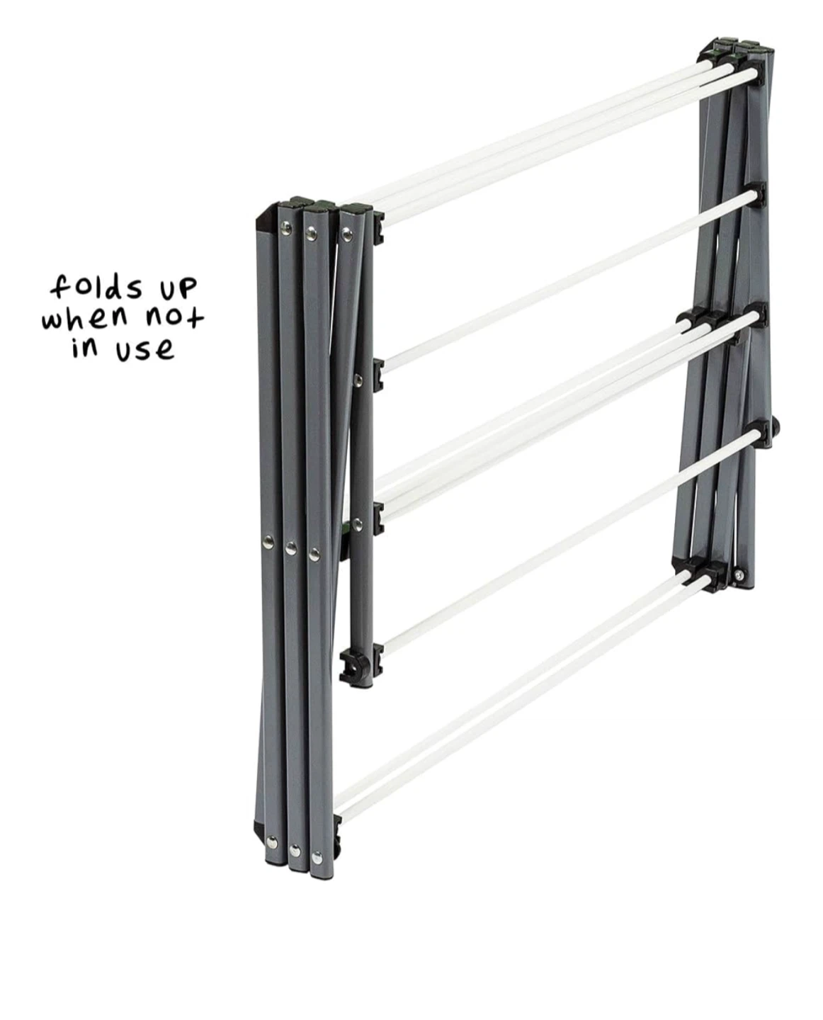 Foldable Clothes Drying Rack - Silver - photo 4