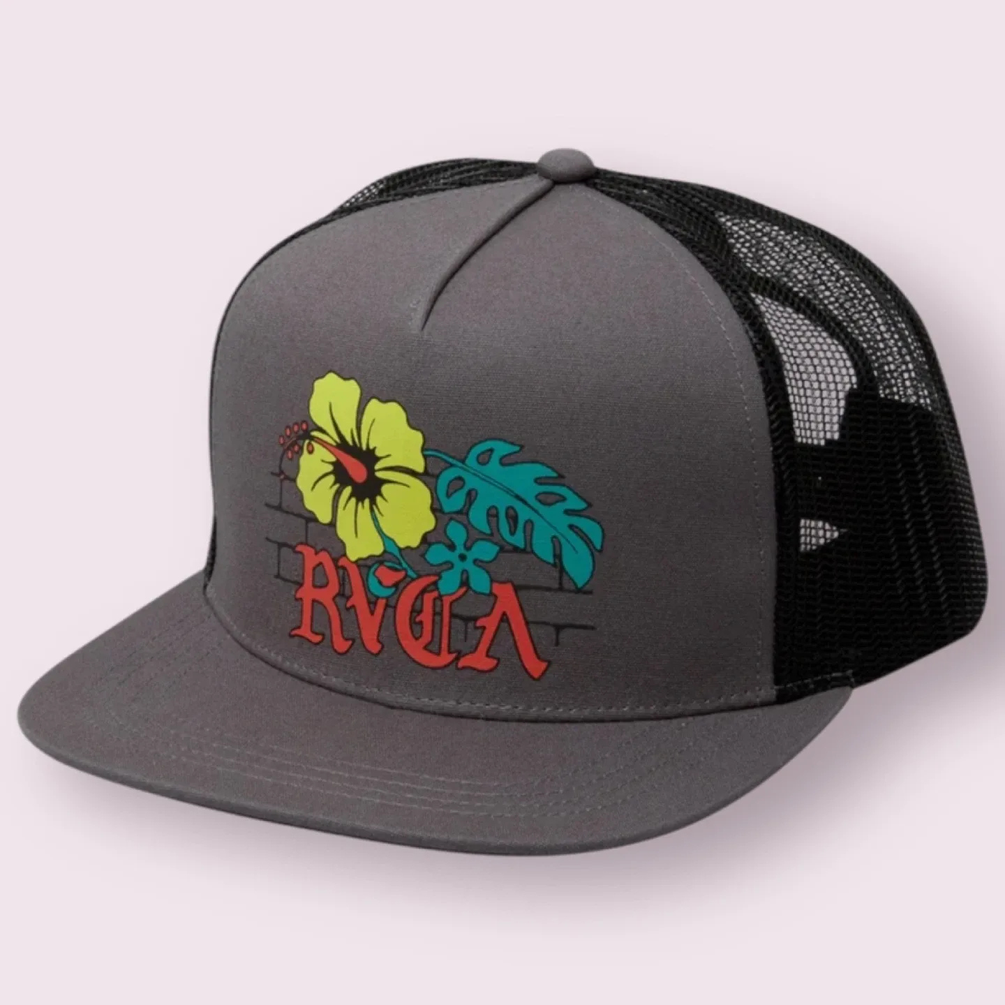 RVCA FLORAL PARK TRUCKER HAT- DARK GRAY thumbnail