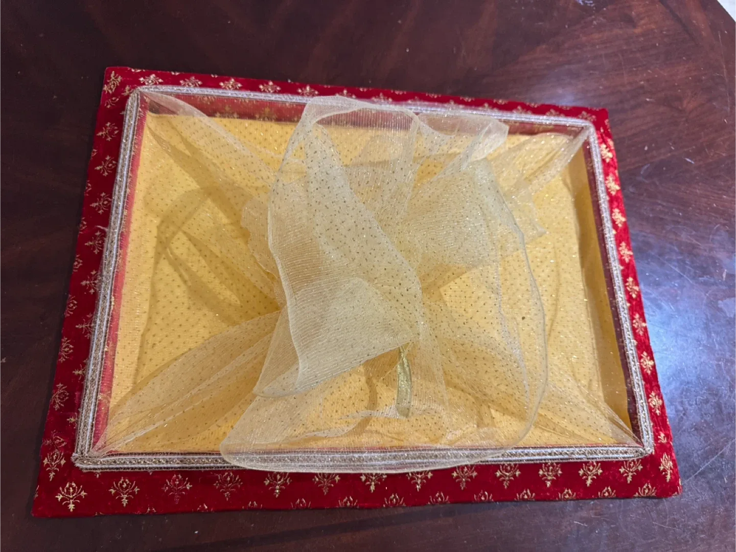 Decorative Red & Gold Tray thumbnail