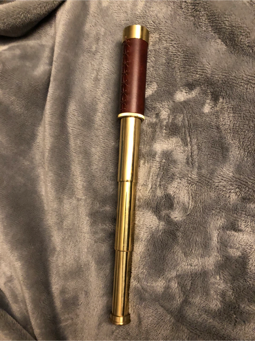 Vintage Brass Telescope with Leather Case - photo 2