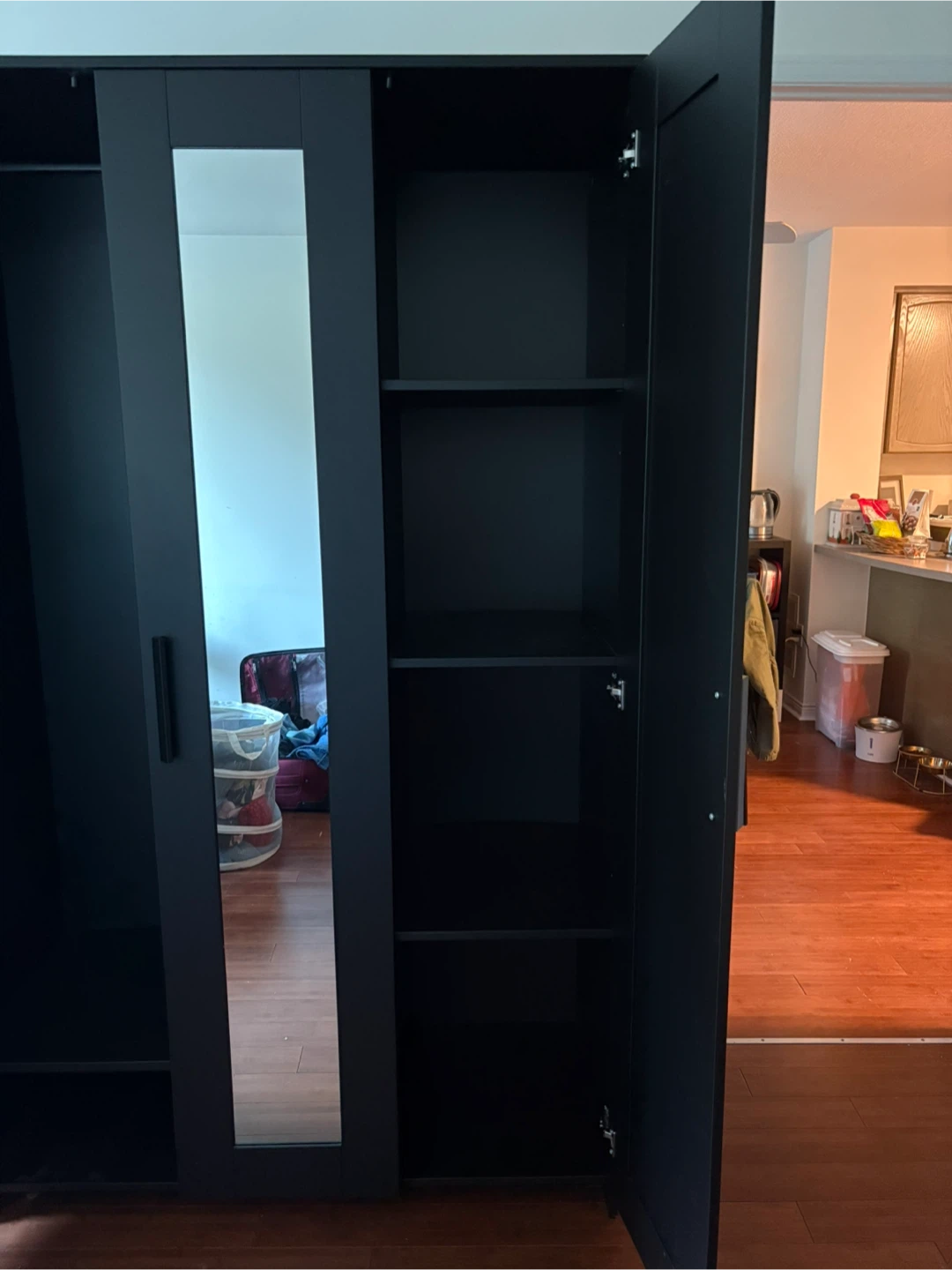 IKEA Brimnes Wardrobe - Black/Brown with Mirror - photo 3