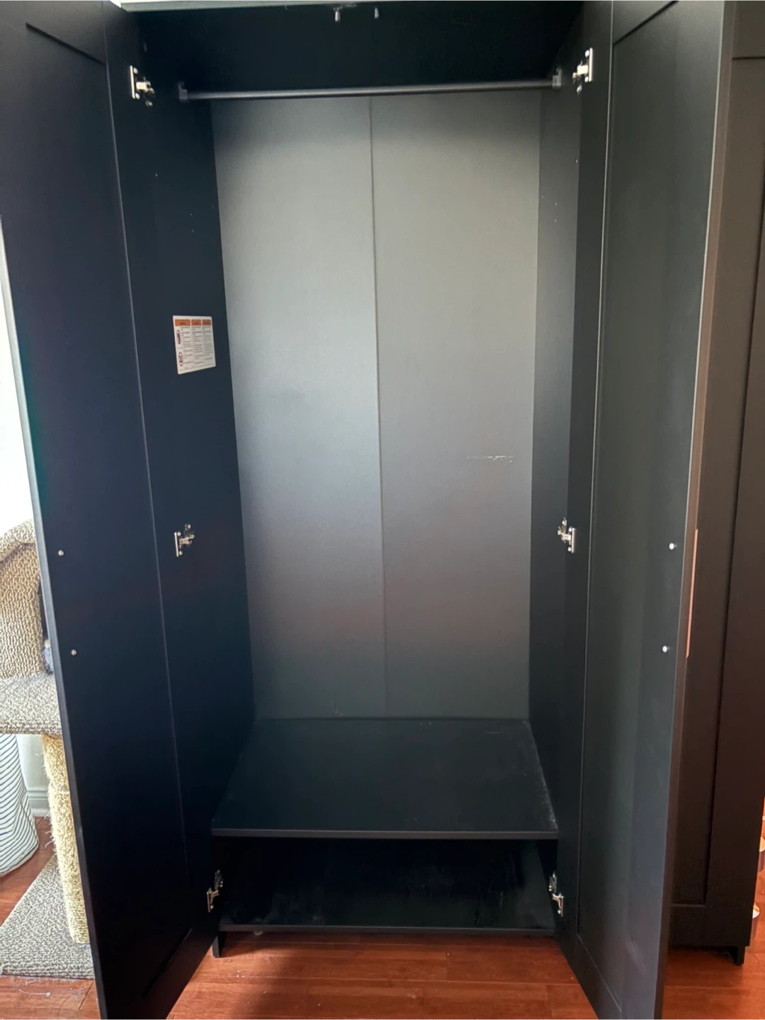 IKEA Brimnes Wardrobe - Black/Brown with Mirror - photo 2