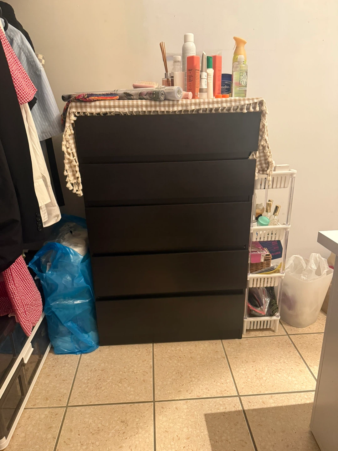 Black 5 Drawer Dresser