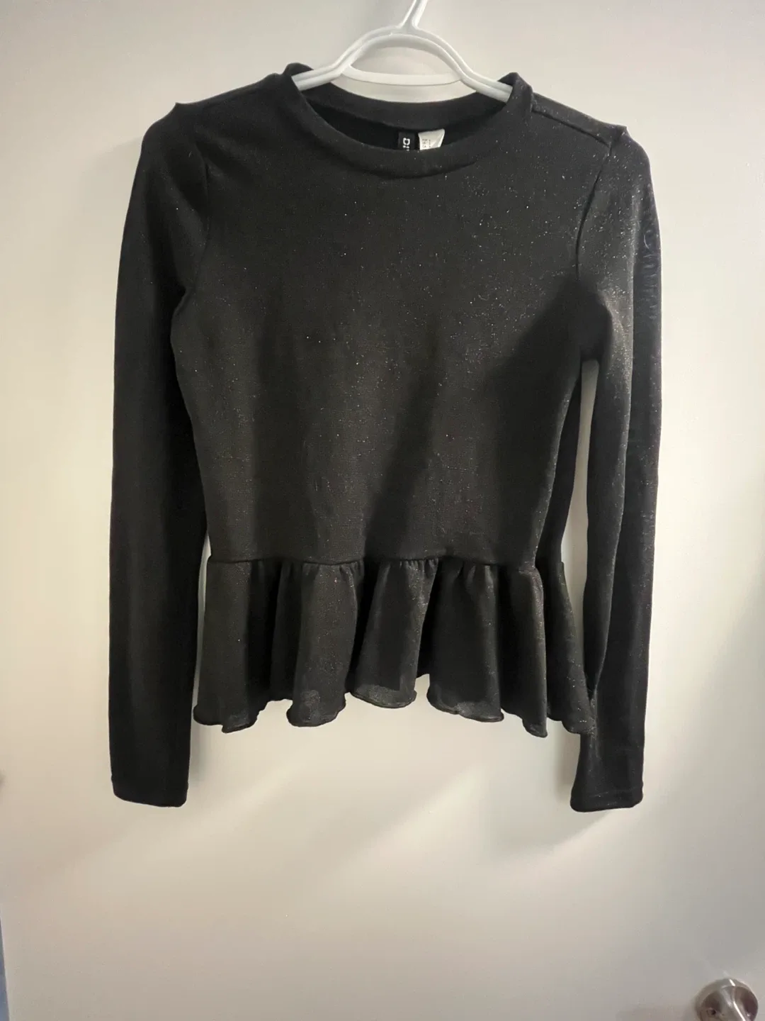 H&M Divided Black Peplum Top - Size S thumbnail