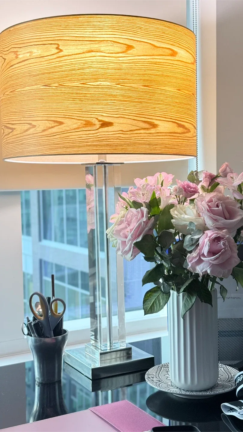 Real Wood Grain Lamp Shade 20”D x 12”H image indicator(4)