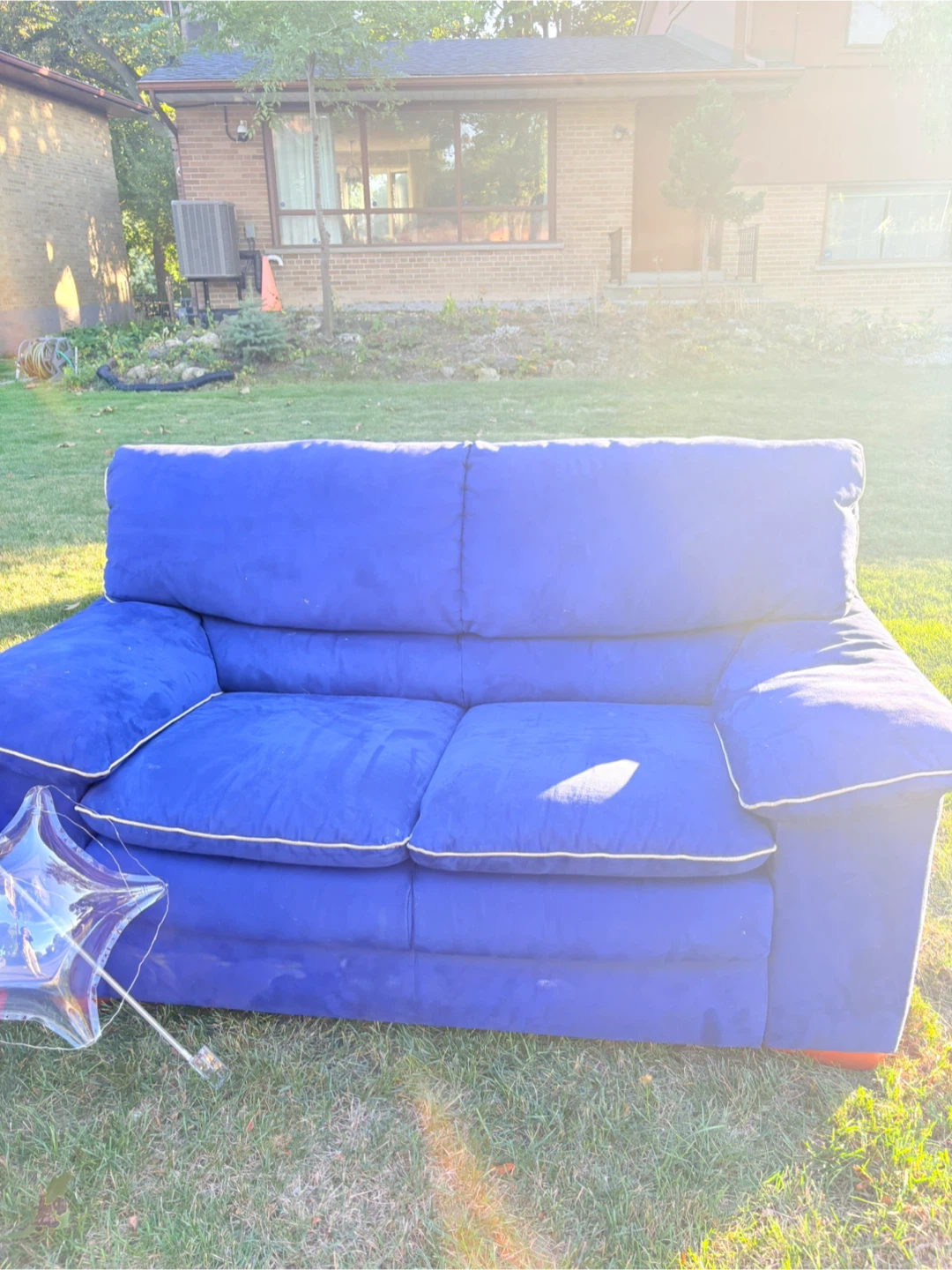 Blue Two-Seater Sofa - photo 2