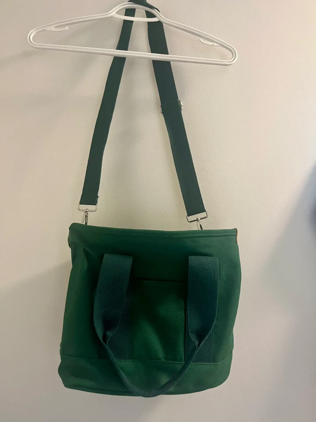 Green Canvas Tote Bag with Shoulder Strap thumbnail