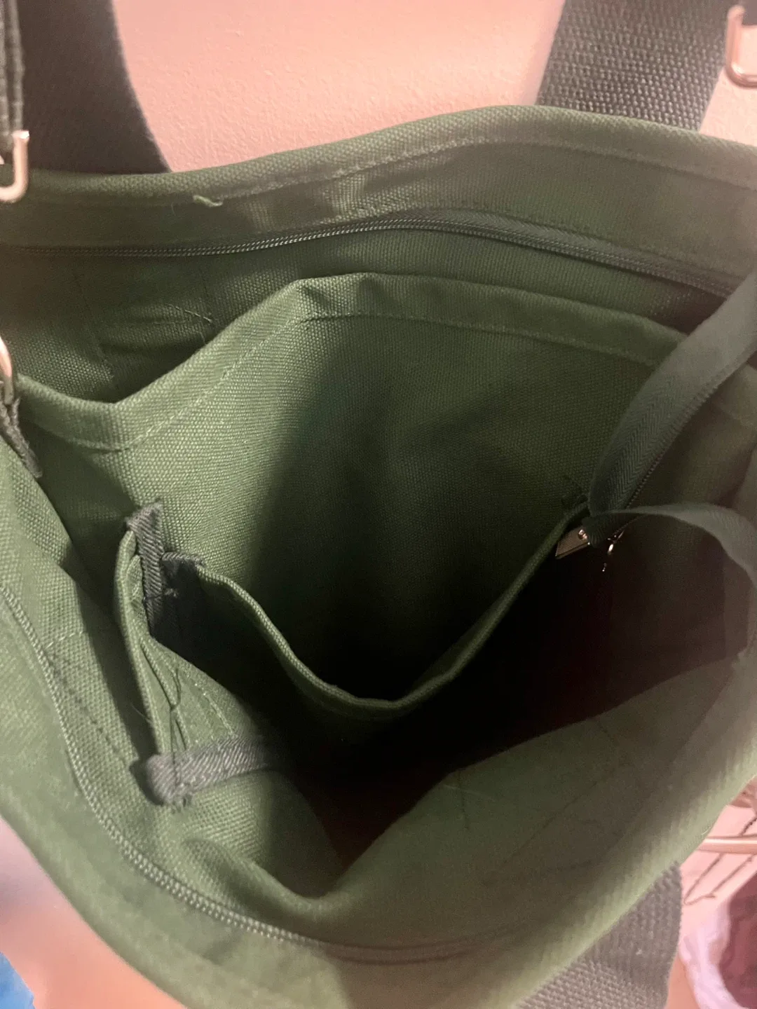 Green Canvas Tote Bag with Shoulder Strap image indicator(4)