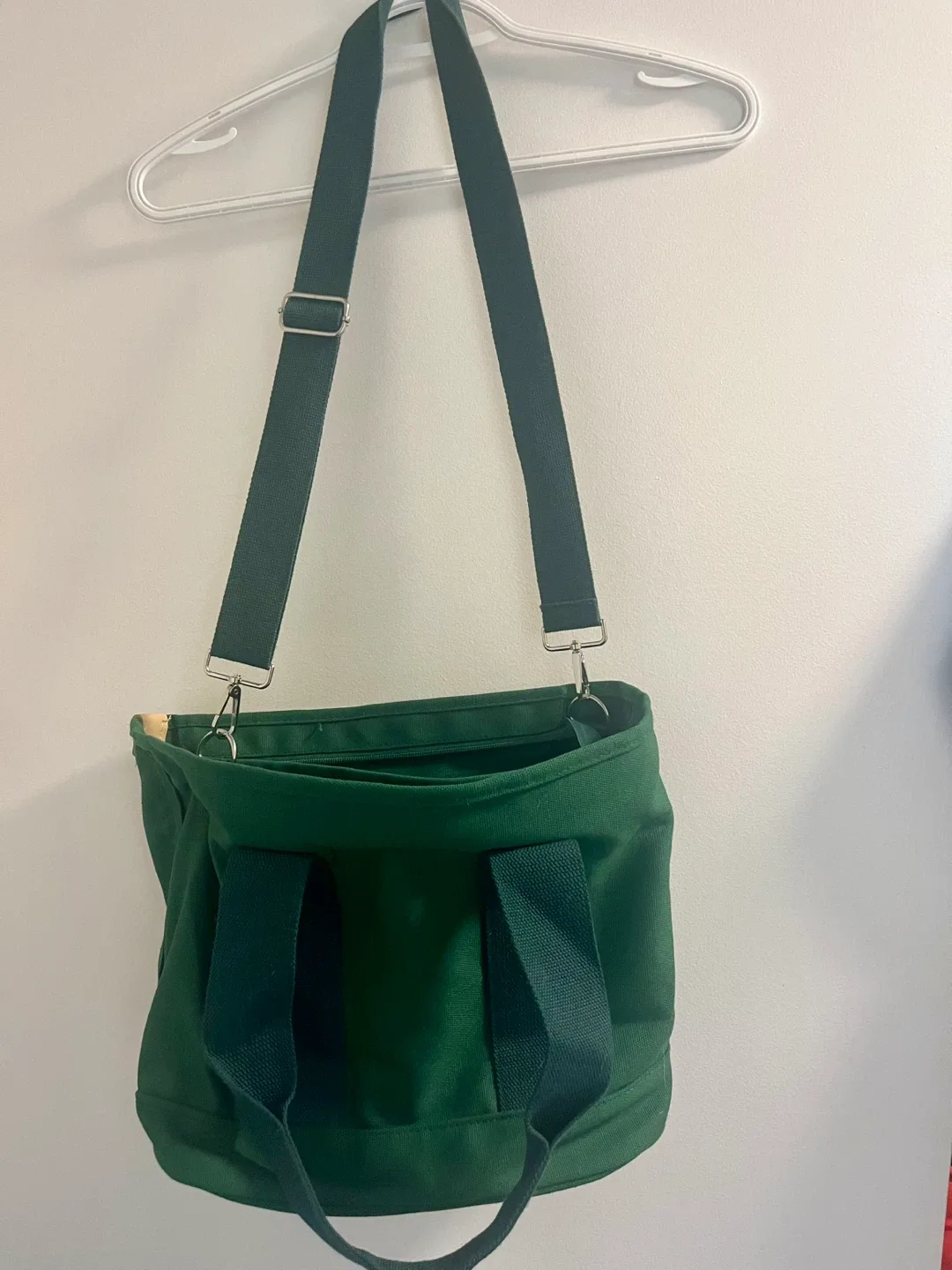 Green Canvas Tote Bag with Shoulder Strap image indicator(2)