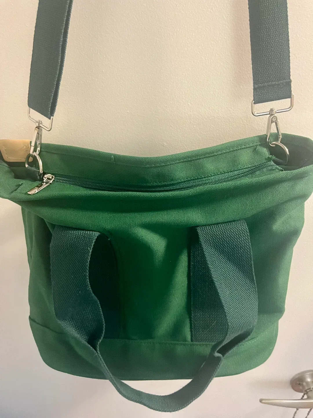 Green Canvas Tote Bag with Shoulder Strap image indicator(6)