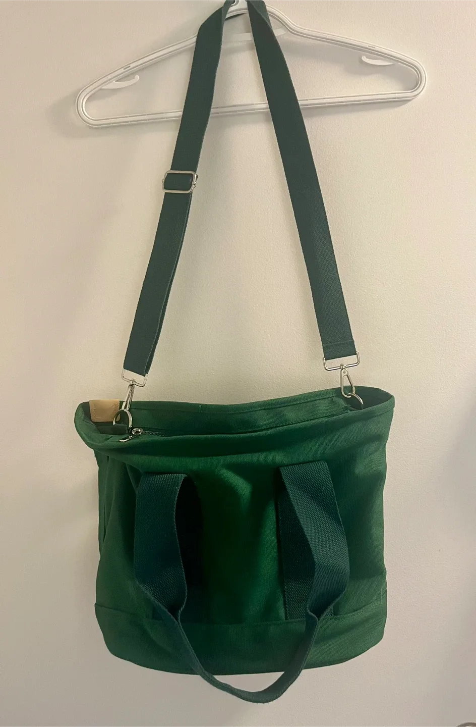 Green Canvas Tote Bag with Shoulder Strap image indicator(5)