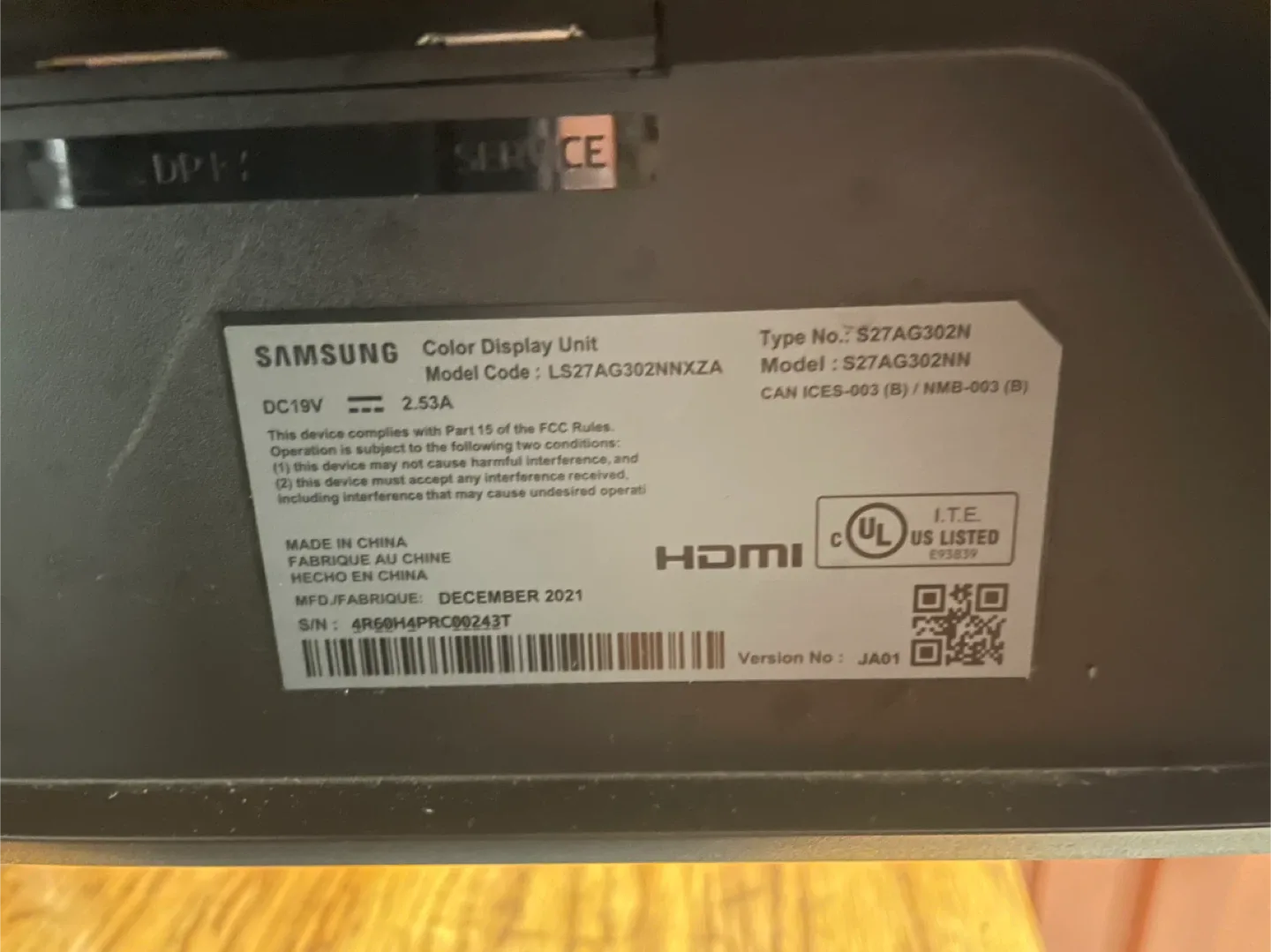 Samsung S27AG302N 27" Gaming Monitor image indicator(5)