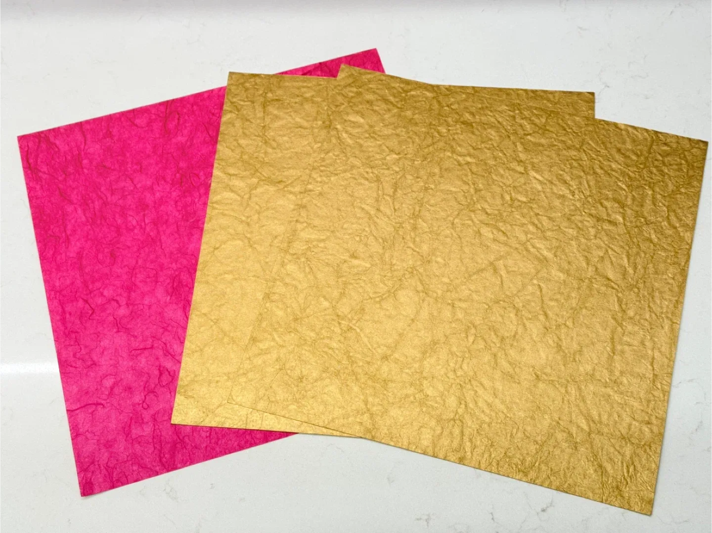 Handmade Paper Sheets - 2 Pink & 1 Gold (3 pieces) thumbnail