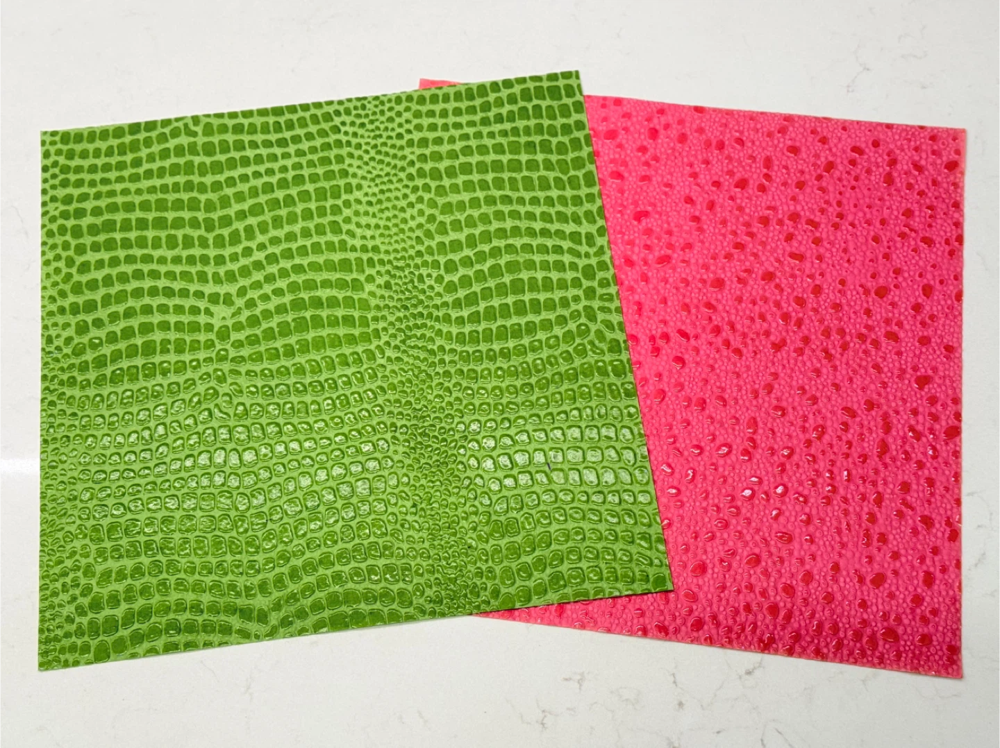 Textured Decorative Paper Sheets - Green & Pink