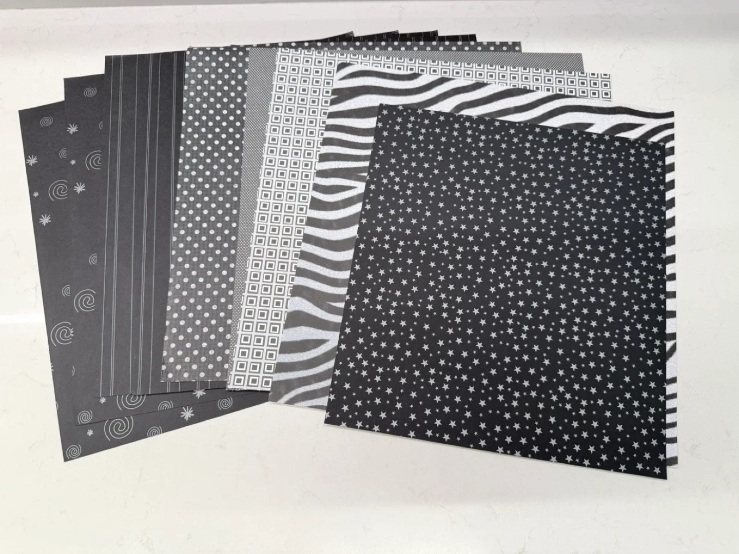 Patterned Scrapbook Paper - Black & White image indicator(2)