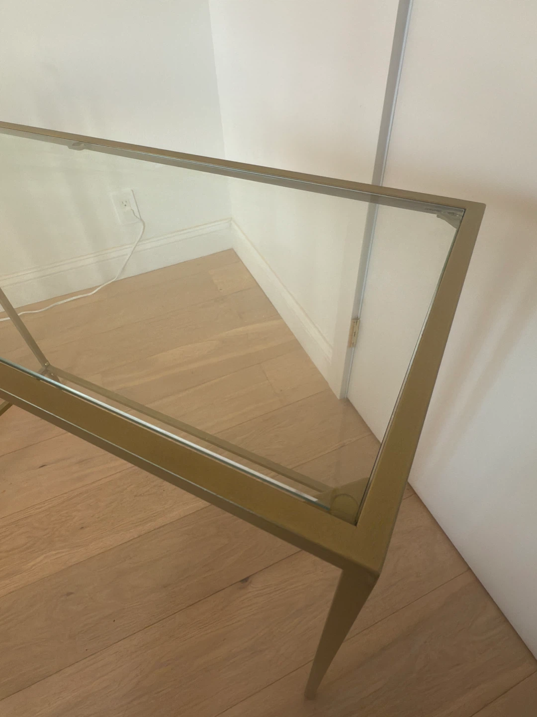 Glass Top Console Table - Gold Frame, glass top - photo 2