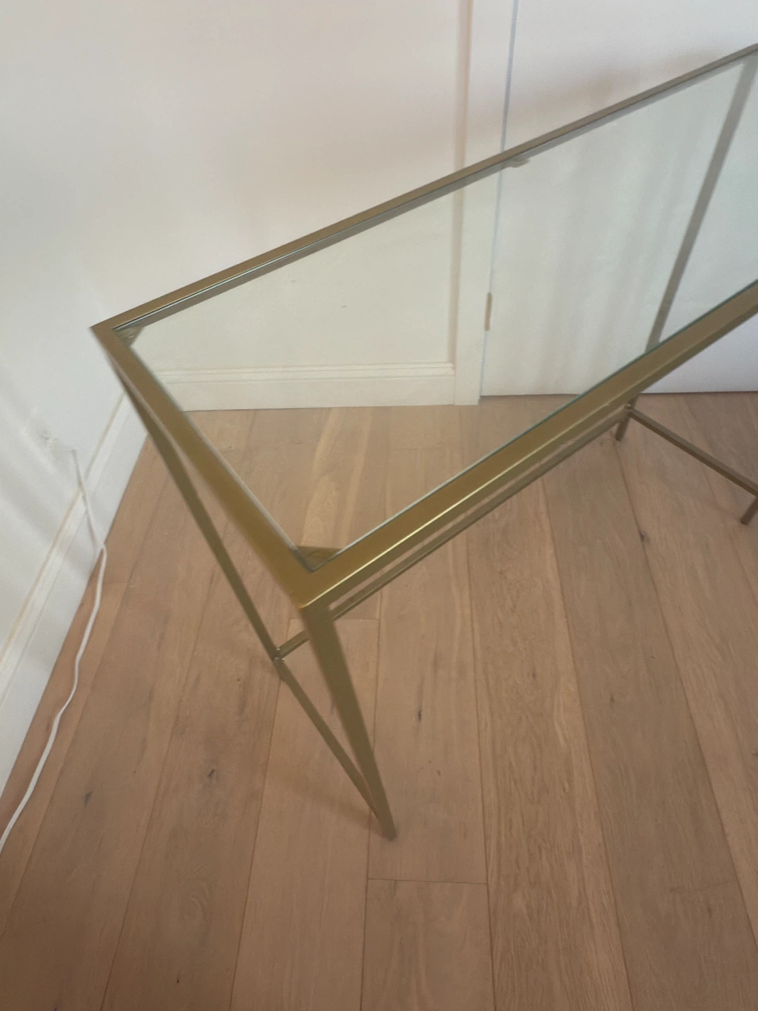 Glass Top Console Table - Gold Frame, glass top - photo 4