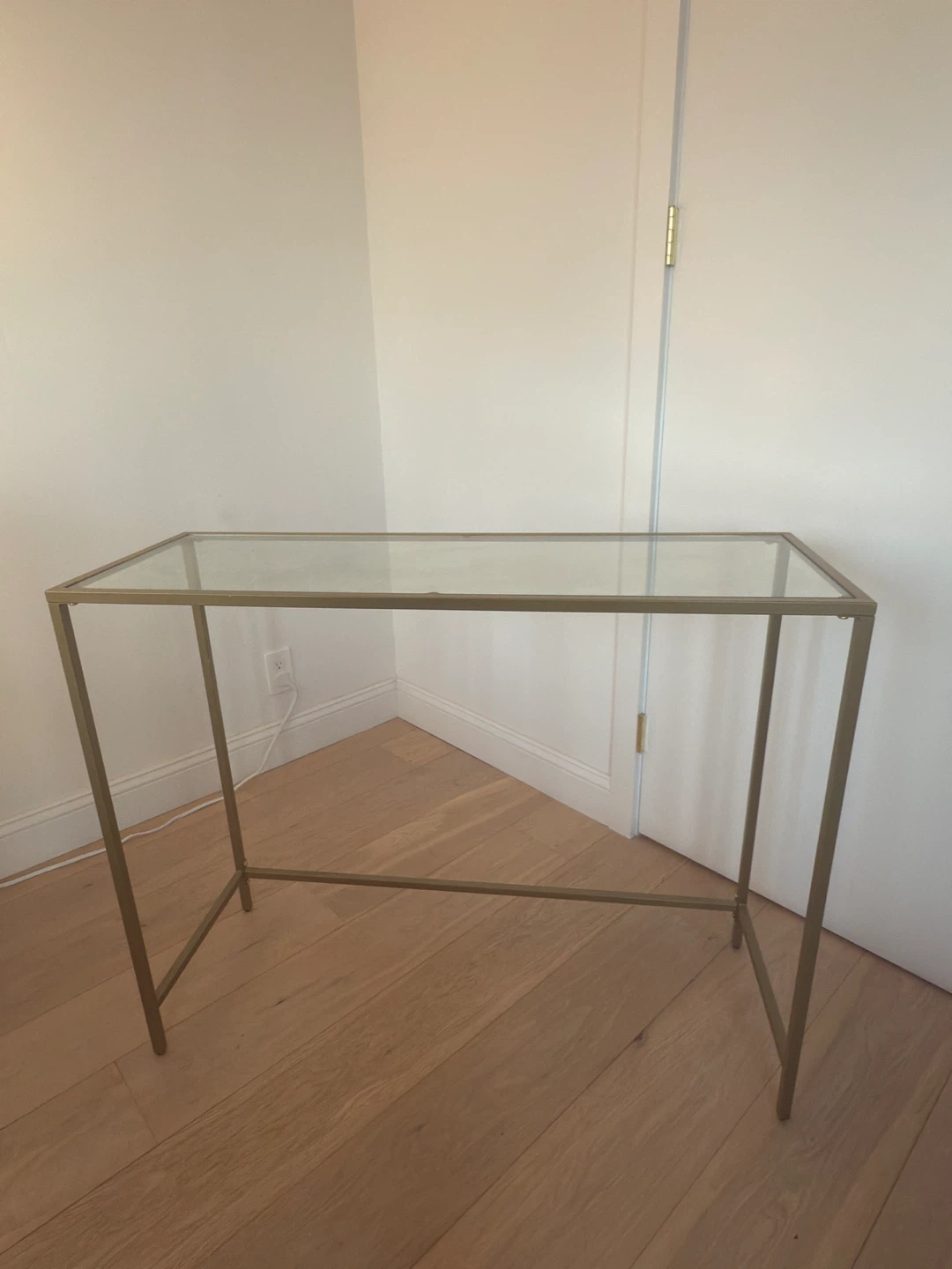 Glass Top Console Table - Gold Frame, glass top