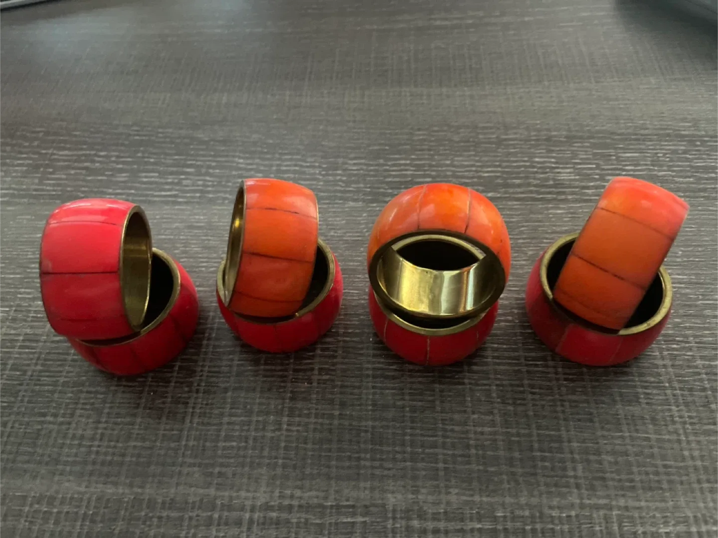 Red & Orange Napkin Rings (Set of 8) thumbnail