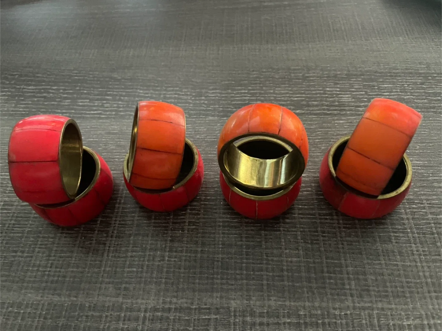 Red & Orange Napkin Rings (Set of 8) image indicator(2)
