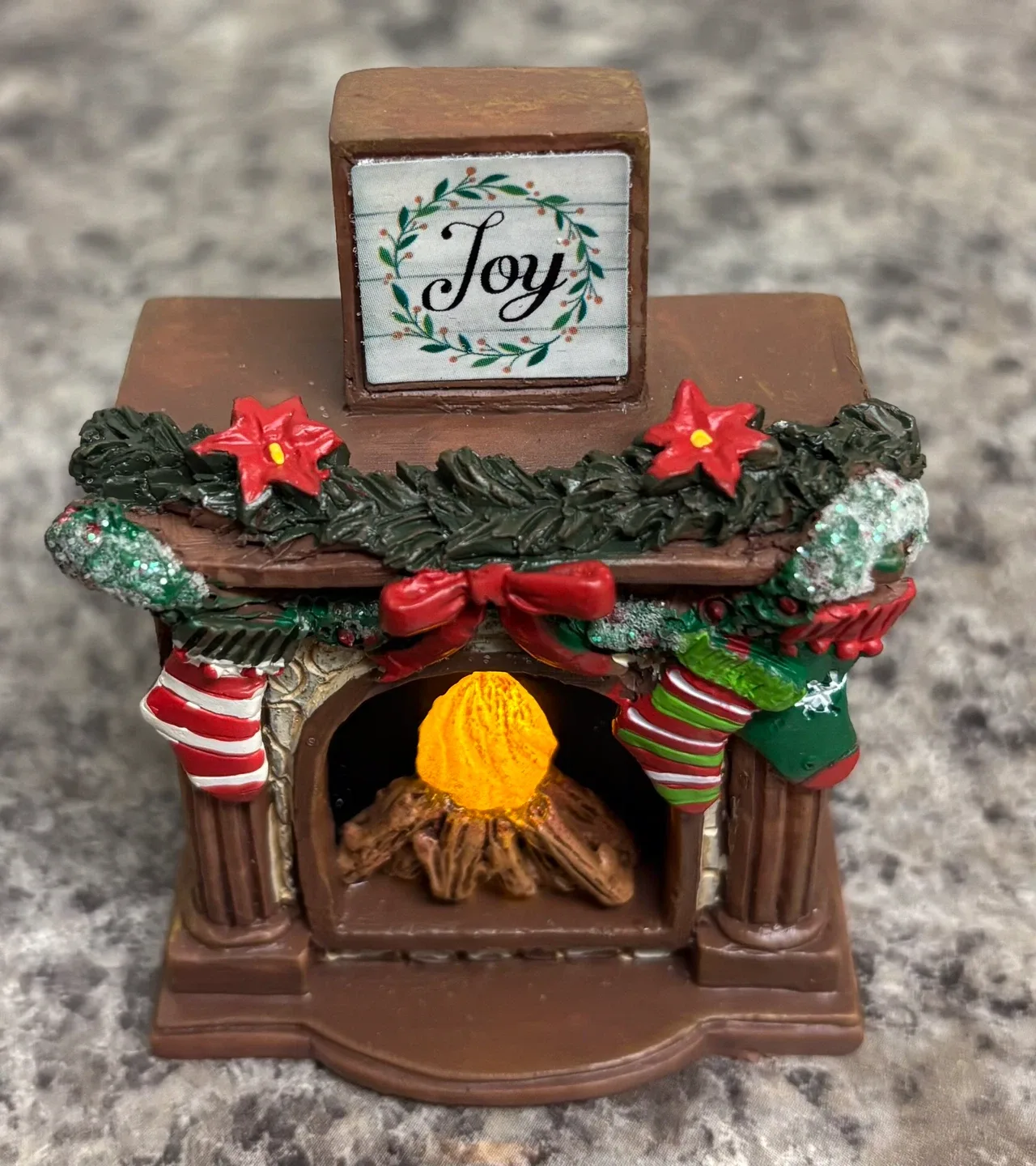 Christmas Fireplace Decor with LED Light thumbnail