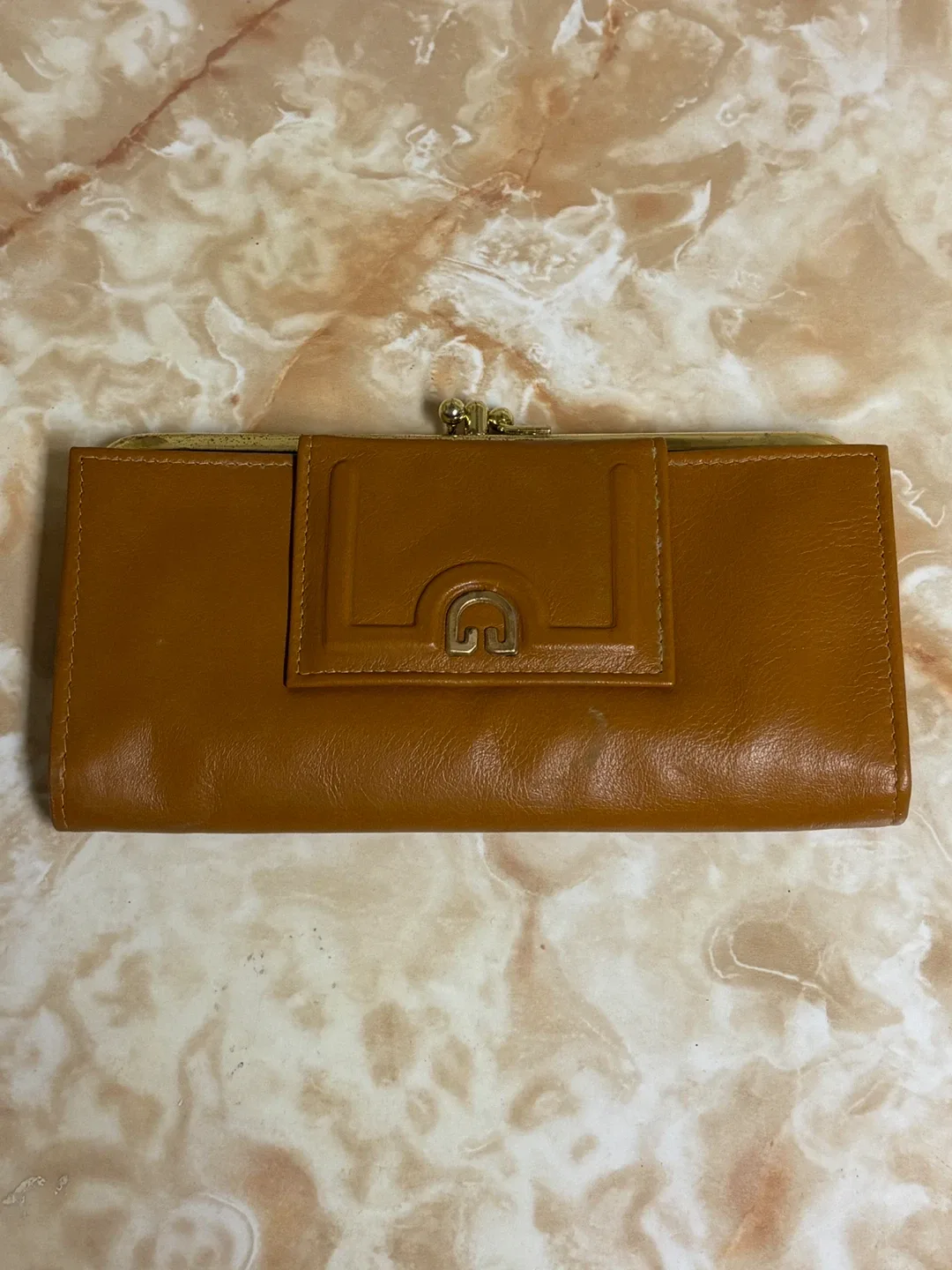 Vintage Buxton Much Clutch Wallet Brown Leather 🥕 thumbnail