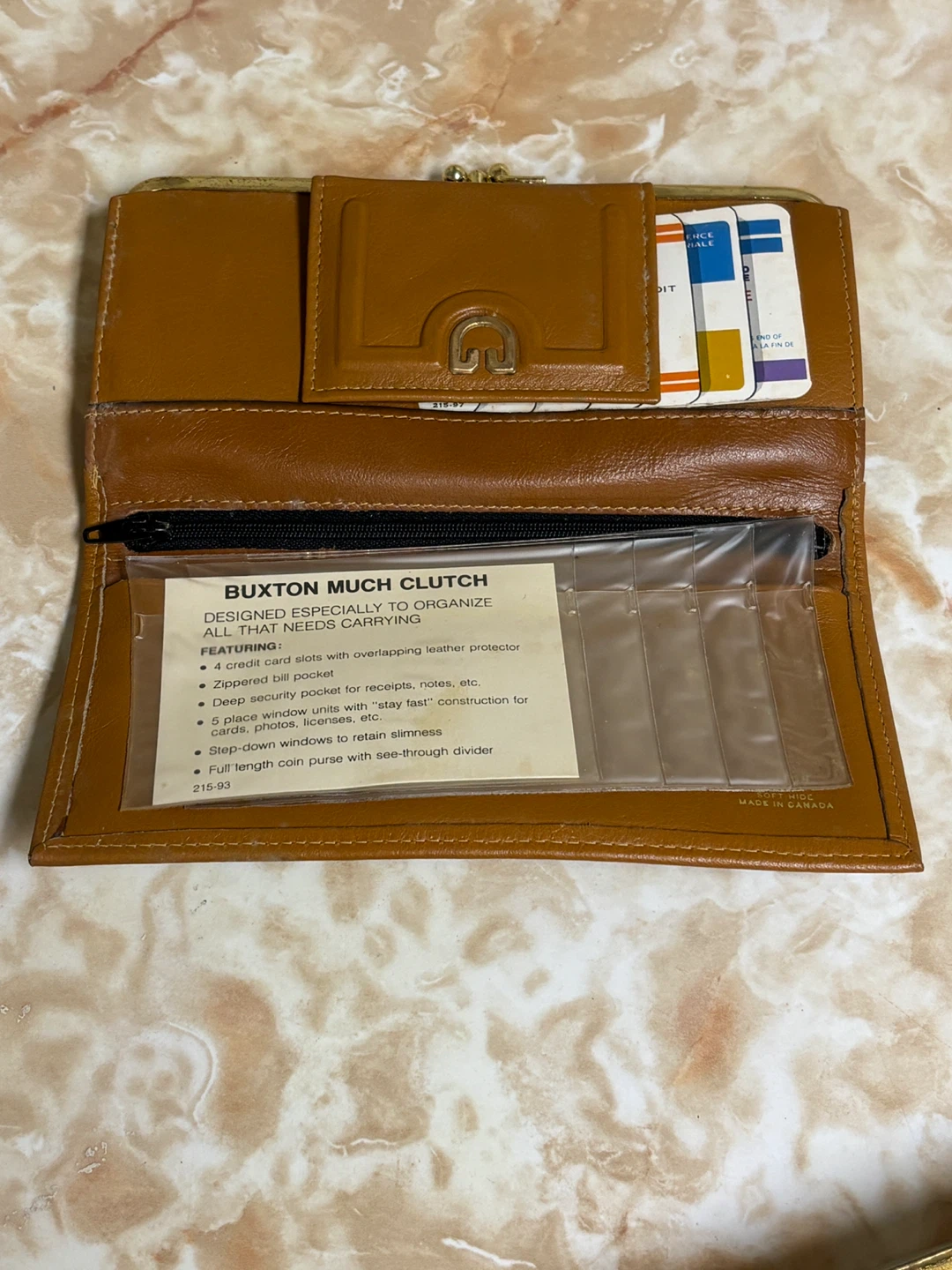 Vintage Buxton Much Clutch Wallet Brown Leather 🥕 - photo 4